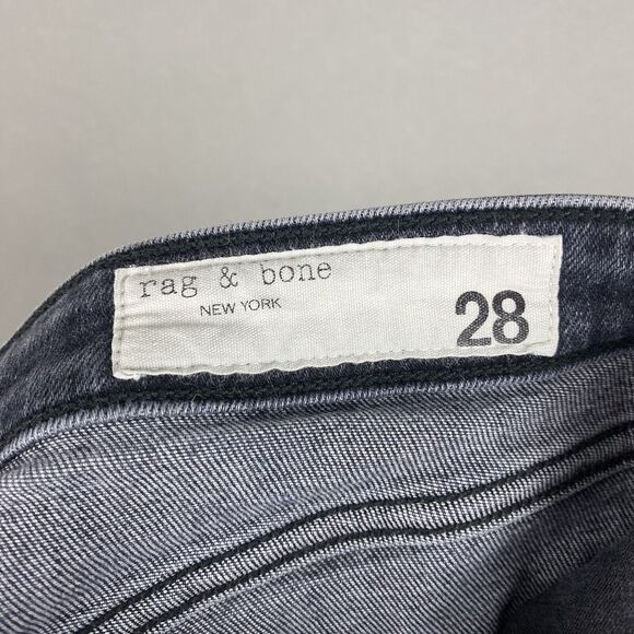 Rag & Bone Pants Womens 28 Black Skinny Jeans High Rise Ankle Stretch Distressed - Picture 6 of 10